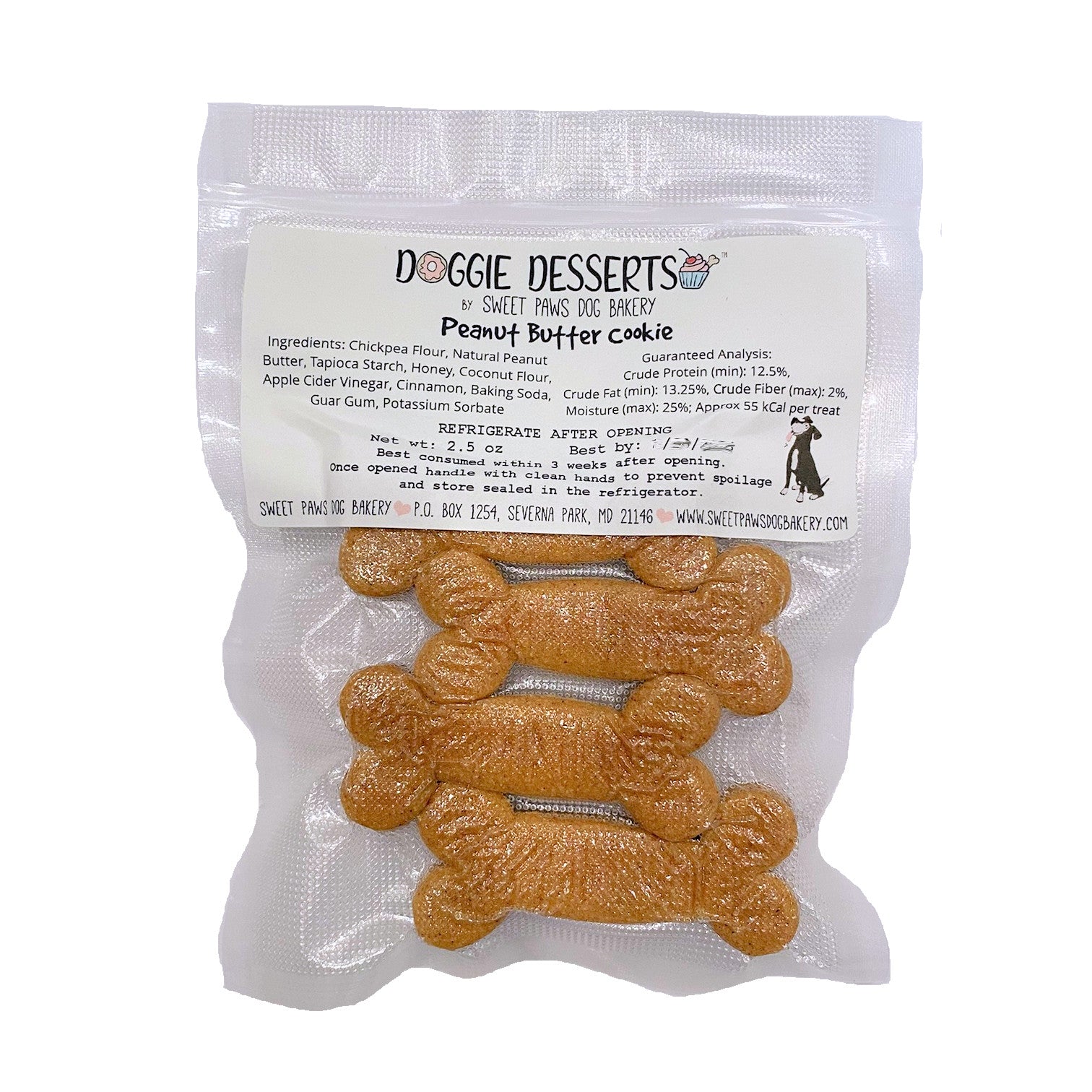 Peanut Butter Bone Cookies package back