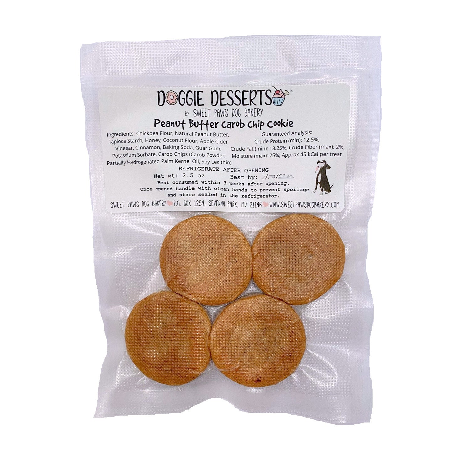 Carob Chip Cookies package back